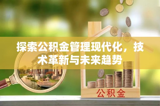 肃州探索公积金管理现代化，技术革新与未来趋势