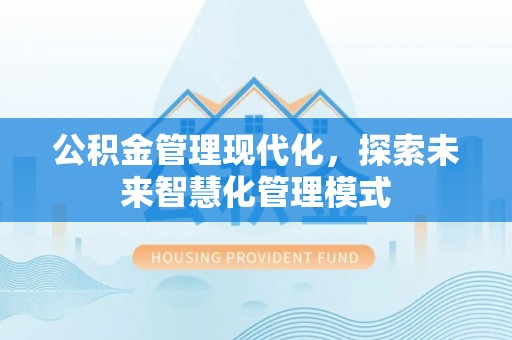 肃州公积金管理现代化，探索未来智慧化管理模式