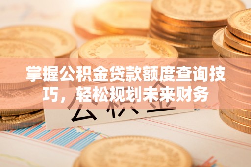 肃州掌握公积金贷款额度查询技巧，轻松规划未来财务